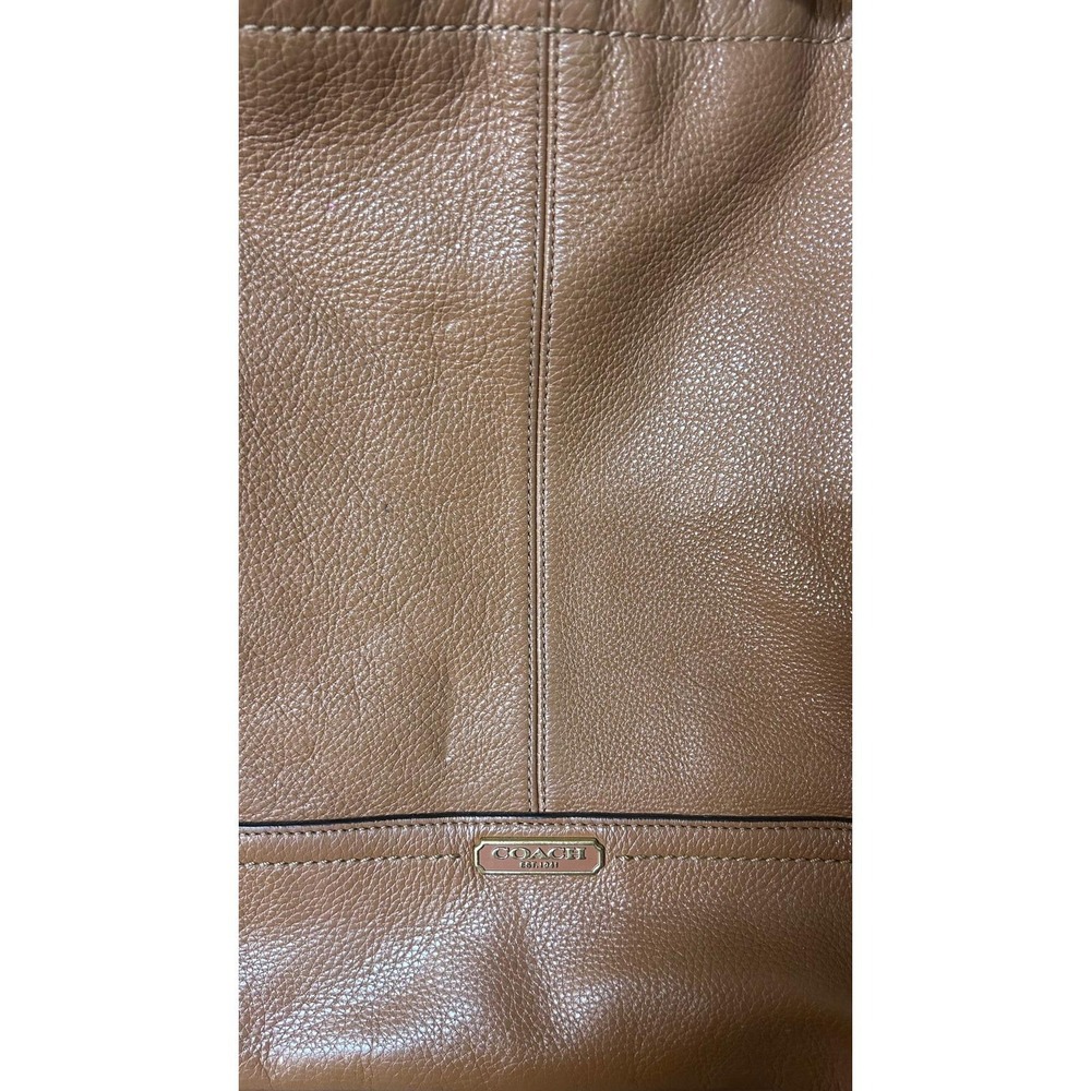Vintage Coach Brown Pebbled Leather Convertible Hobo Crossbody Brass Hardware - Picture 3 of 13